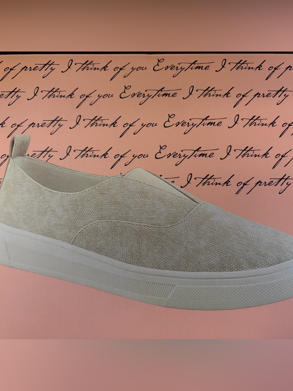 Women’s Kensie Slip-On Canvas Sneakers in Light Beige